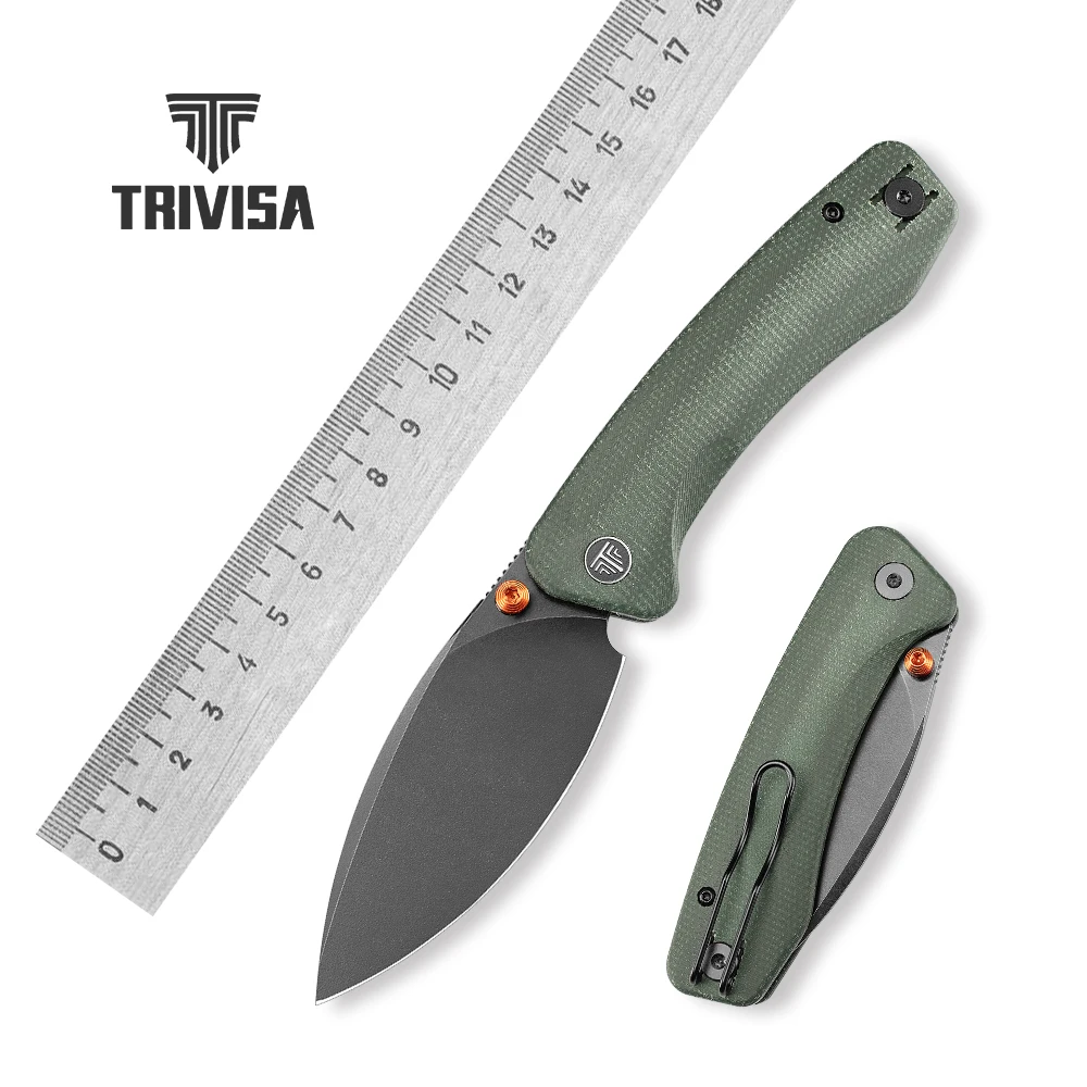 TRIVISA Pocket Folding Koala Plus-GM Knife for Men 14C28N Blade  Micarta Handle with Clip Outdoor Survival Camping Fishing Tools