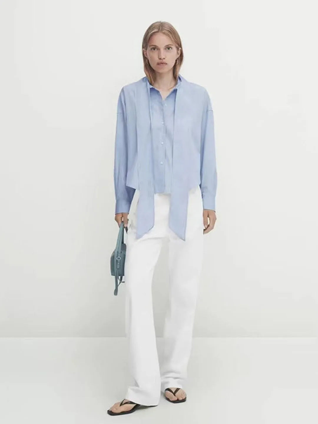 

Blue Striped Long Sve irt Women's Spring Autumn New Design Commuter Sle Loose Fit French Sle No Brand Registered