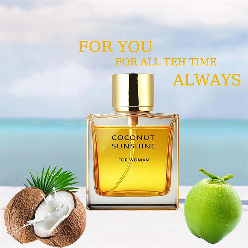 Perfume De coco De marca elegante De gama alta, vainilla fresca, Perfume en aerosol para mujer, fresco, Natural, coco, vacaciones en la playa, Eau De Toilette