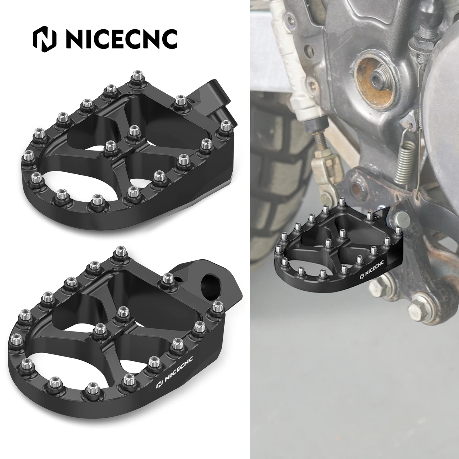 

NICECNC Wide Footpeg Footrests for Suzuki DR650 S DR650 SE 1996-2022 2023 2024 DR650S DR650SE Fat Footpegs Footrest