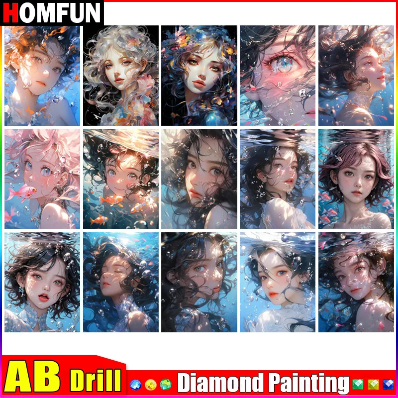 HOMFUN AB Art 5D Pittura diamante fai da te \