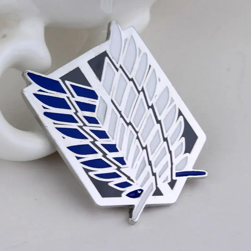 Anime Attack On Titan Enamel Brooch Eren Jaeger Mikasa Ackerman Jiyuu No Tsubasa Cartoon Lapel Badge Adornment Gift Wholesale