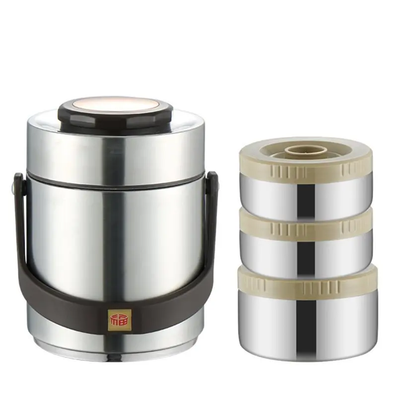 

【FLASH DEAL】Vacuum Insulation Lunch Box 2000ML Stainless Steel Portable 3 Layer Thickened Easy Using