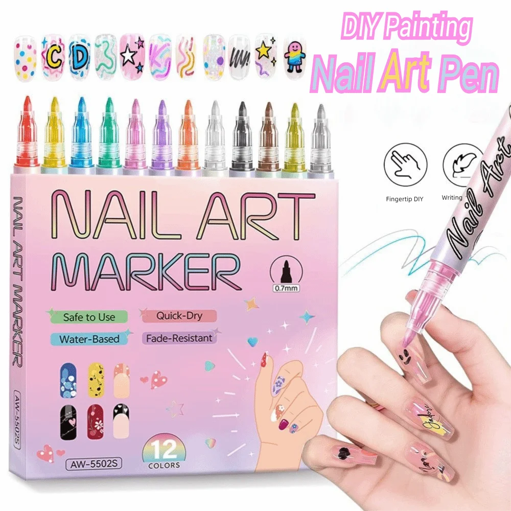 

Водостойкая ручка для дизайна ногтей с граффити, рисунок абстрактных линий, тонкая 0,7 мм, ручка для рисования ногтей, маркер для ногтей для домашнего салона, сделай сам, дизайн ногтей