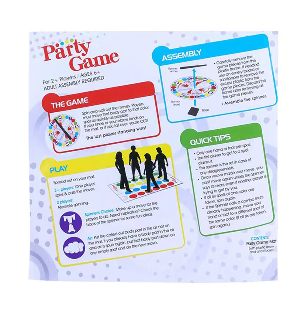 Family Party Game Twister Games Indoor Outdoor Toys Game Twisting The Body For Children Adult Sports Interactive Group Aids