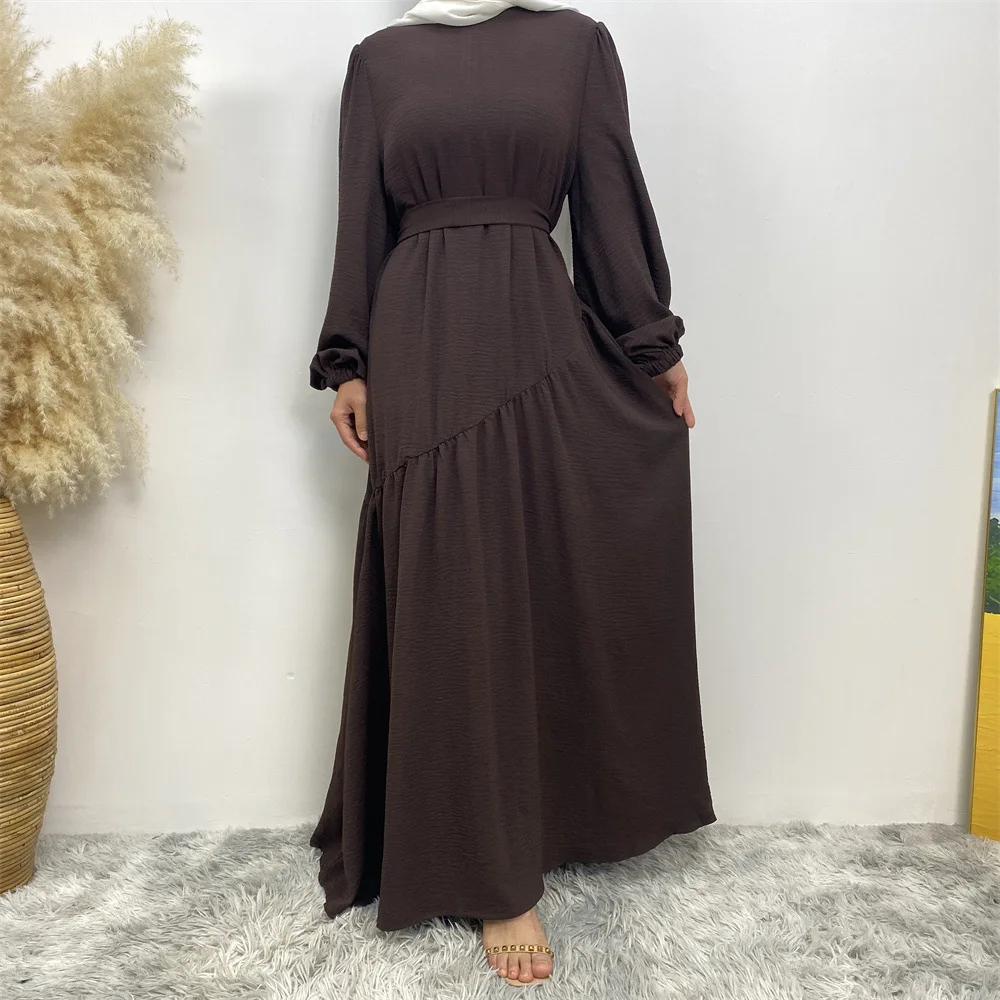 

Islamic Dresses For Women 2024 Multicolor Belted Turkey Modesty Robe Simple Dubai Abaya Dress Kimono Moroccan Caftan Women Dress