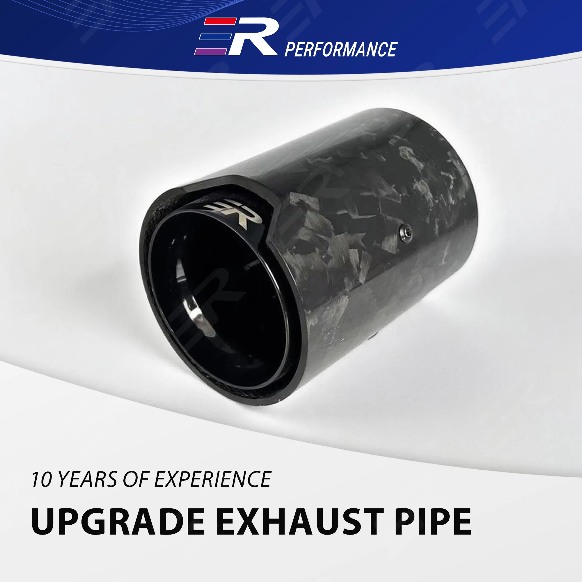 1PC Real Carbon Fiber 304 Stainless Steel 93mm Car Accessories Muffler System Exhaust Tip  For Auto Modified Universal Nozzle