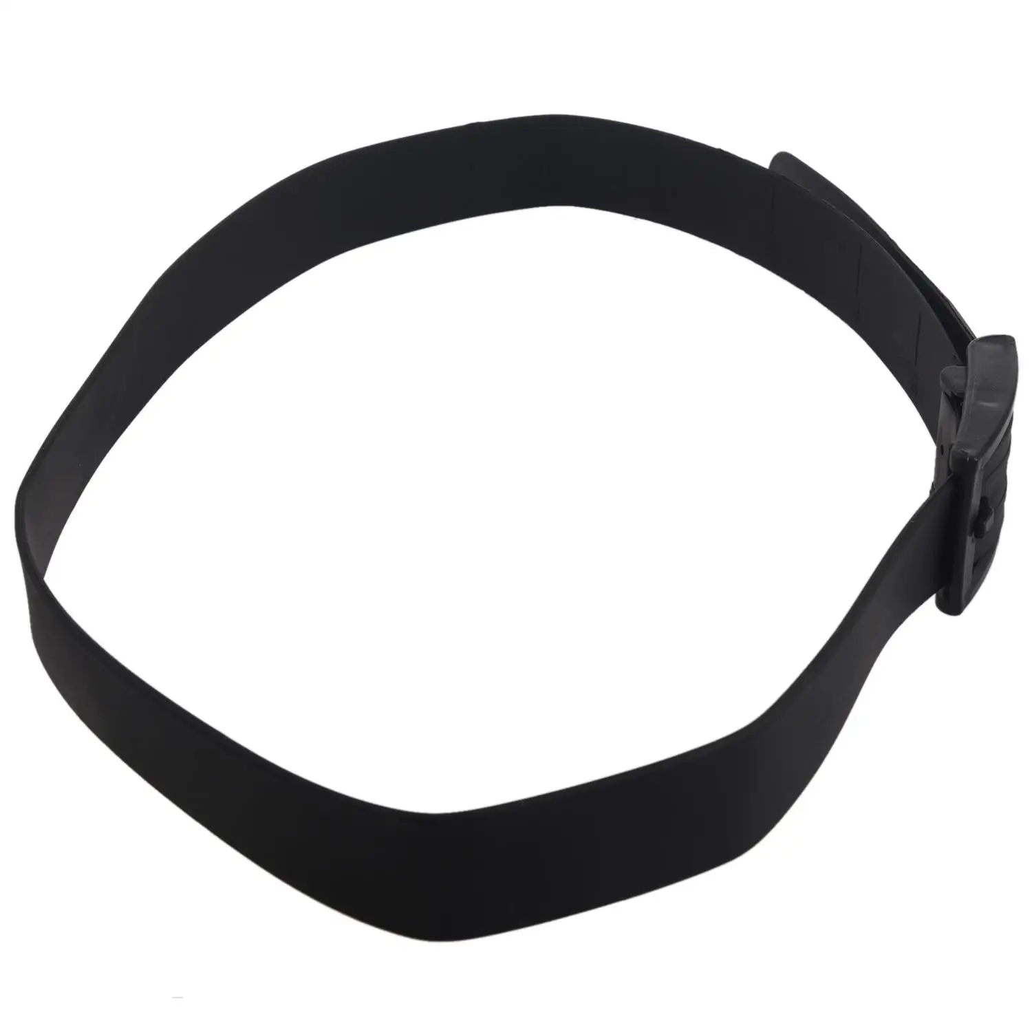 Men's Women's Silicone Belt Rubber Plastic Buckle Plain Leather Style Adjustable-Black