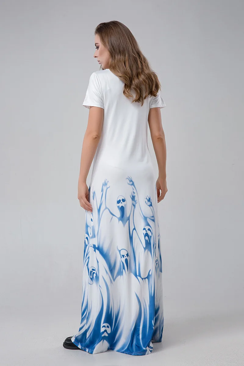 女性用ハロウィンコスチュームドレス、マント、ゴーストブライド、死神、魔女、ヴァンパイアセット、テロスケルトン衣装、ロングローブ、ステージコスチューム