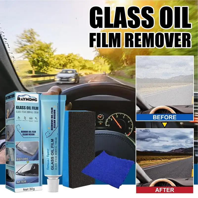 Car Windshield Oil Film Remover Glass Oil Film Removing Car Windshield Oil Film Cleaner Clear Car Paint Oil Film Remover Glass