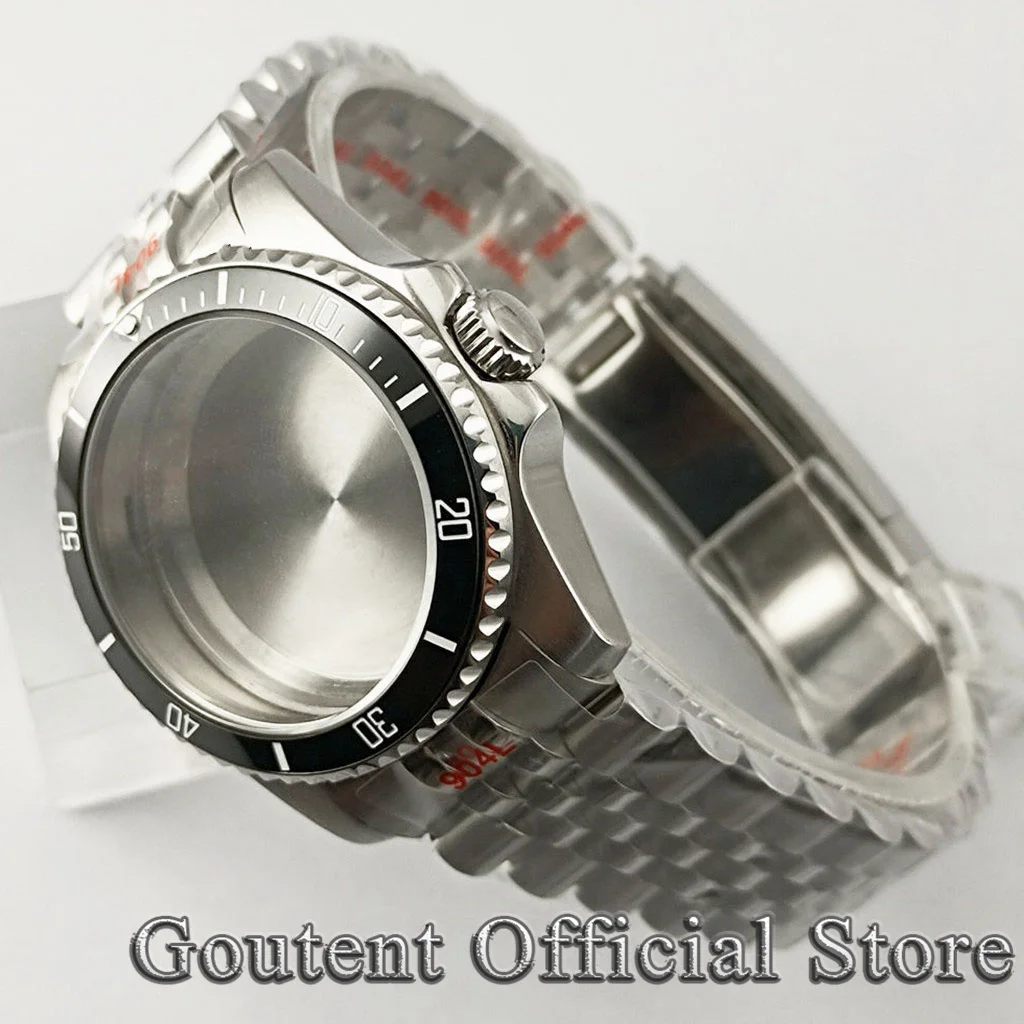 Goutent Sapphire Glass 36mm Watch Case Blue Ceramic GMT Watch Bezel Fit NH34 NH35 NH36 ETA 2824 PT5000 ST2130 Movement