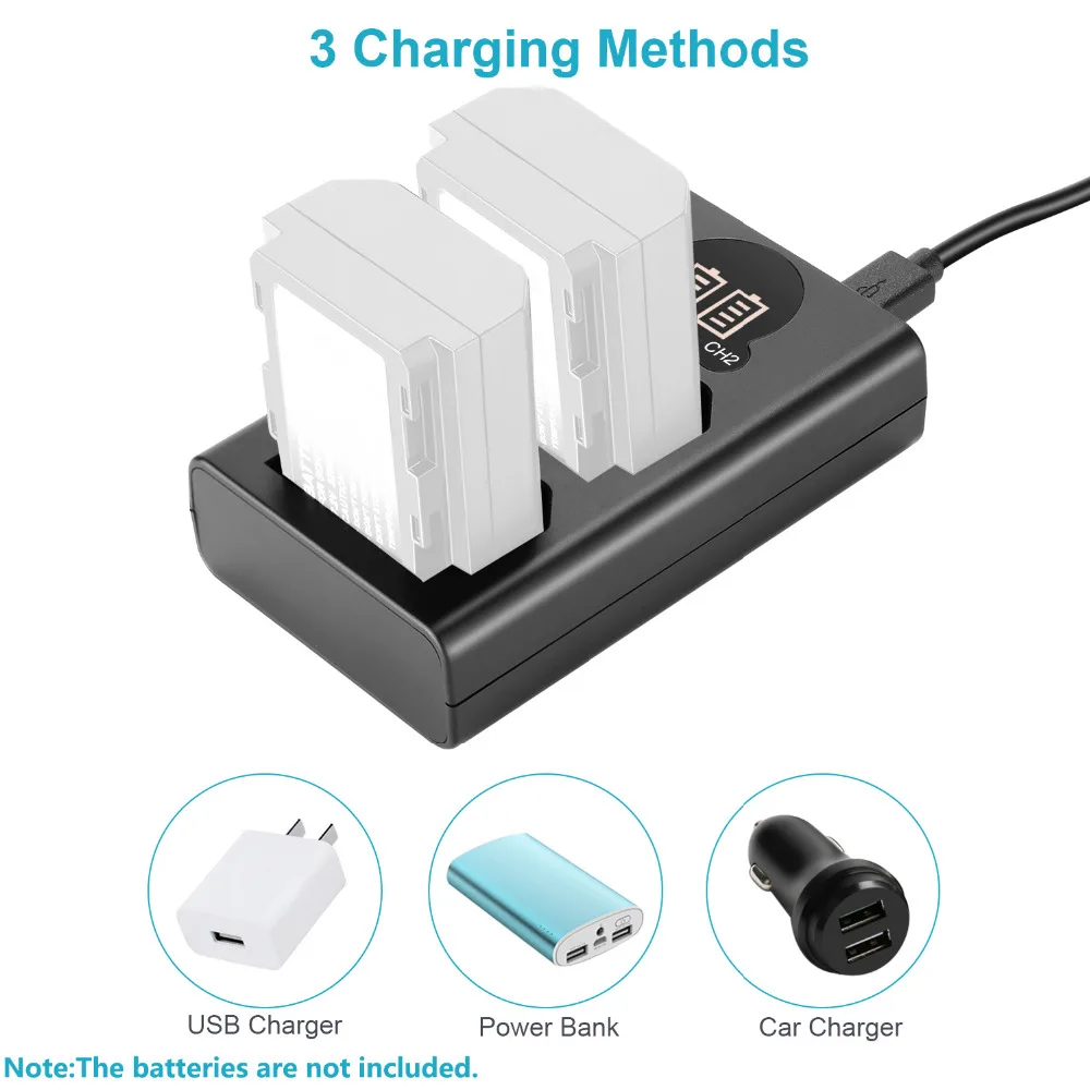 Neewer Dual USB Charger for Sony NP-FZ100 Battery For Sony  A7R V, A7S III, A7 IV, A6600, A7C,ZV-E1, FX3, FX30, A1, A9 II Camera view 2