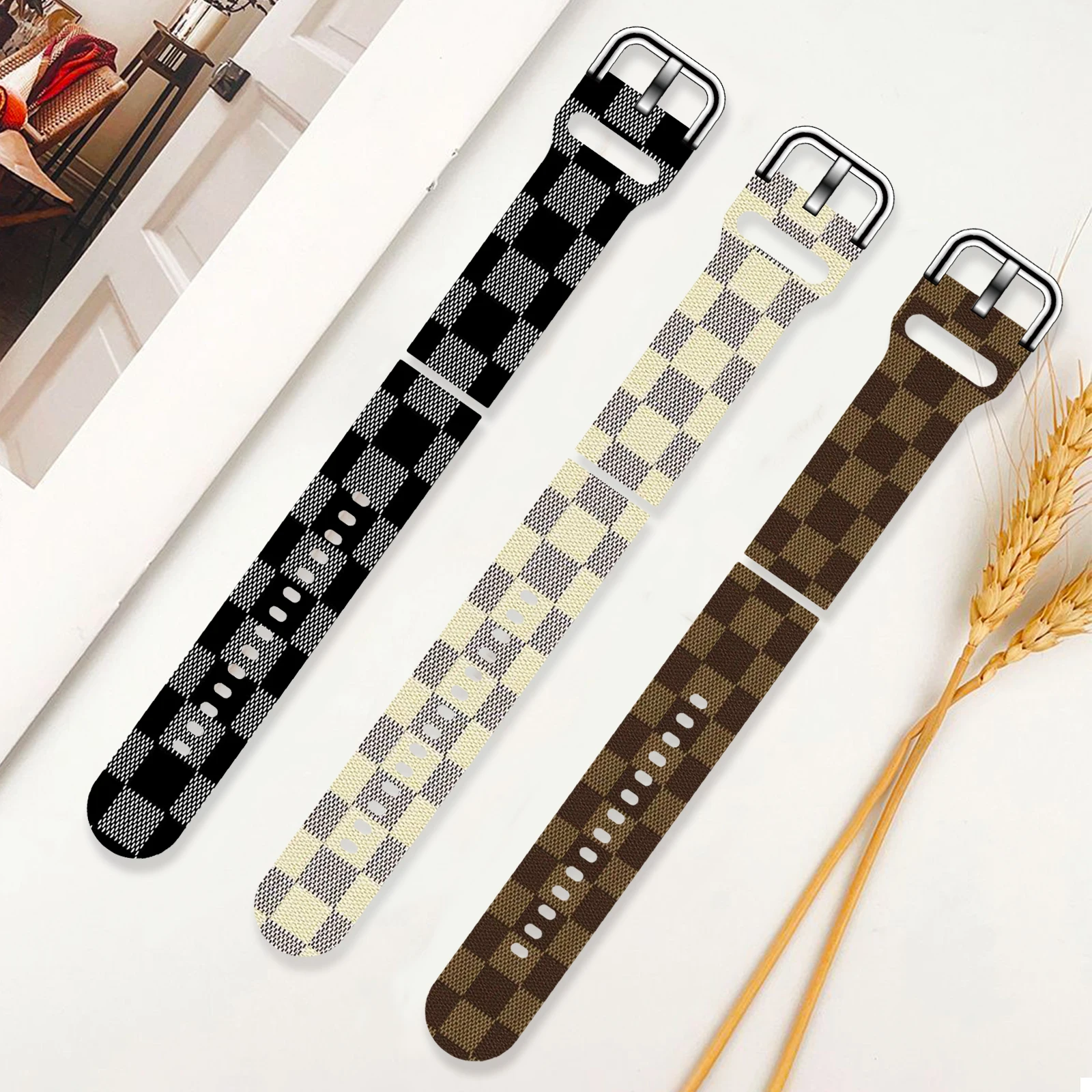 

20mm Luxury Plaid Strap for Samsung Galaxy Watch 6/5/4 40mm 44mm Sport Band Replaceable Bracelet 22mm for 5Pro 45mm Watchband