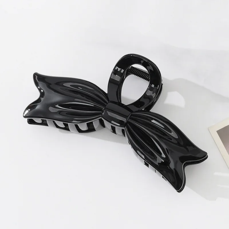 13cm Large Lacquer Bow Hair Clip Women\'s Fashionable and Elegant Macaron Color Hair Clip Shark Clip Hair Accessories