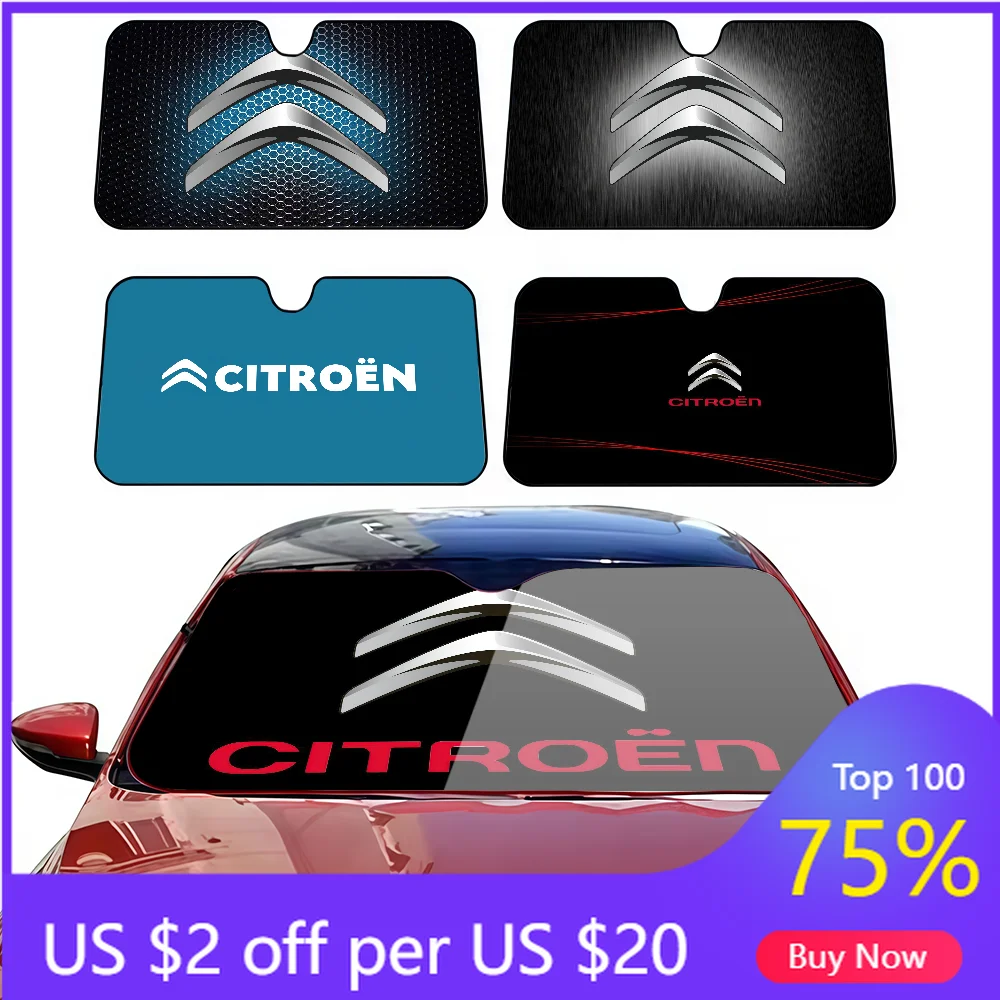 

Новая солнцезащитная наклейка на лобовое стекло автомобиля 2026 года с логотипом Citroen, защита от УФ-излучения, охлаждающая накладка на лобовое стекло