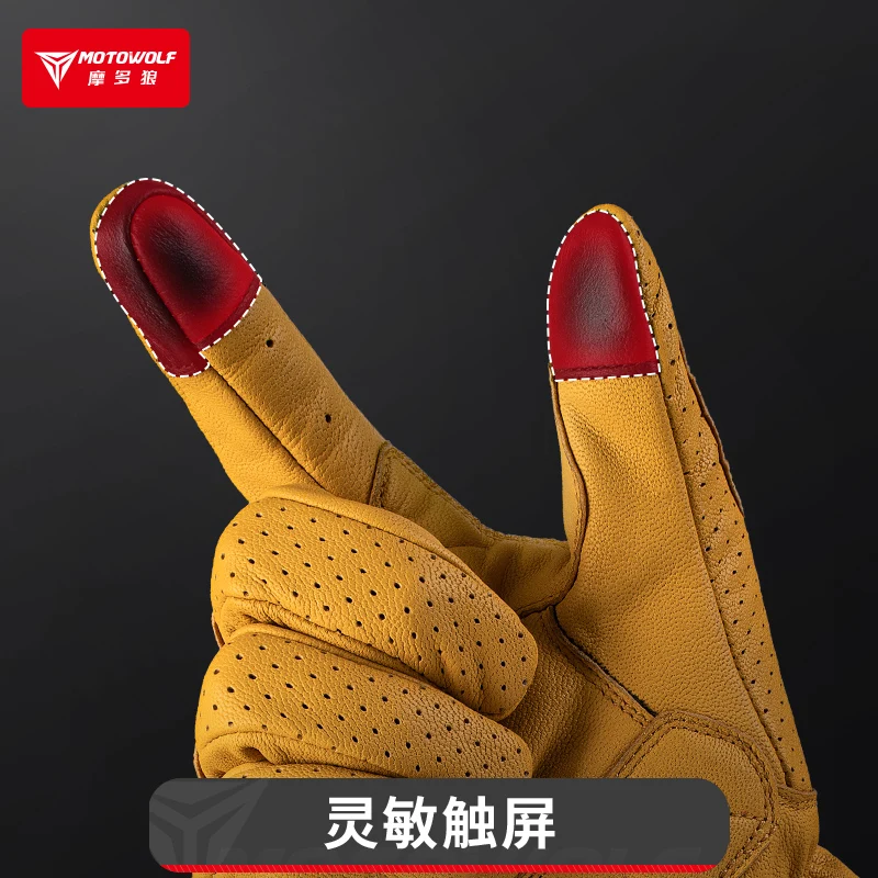 Retro Motorcycle Gloves Summer Enduro Motocross Gloves Men Leather Auto Bike Gloves Women Motorcycle Accessories Guantes Moto view 4