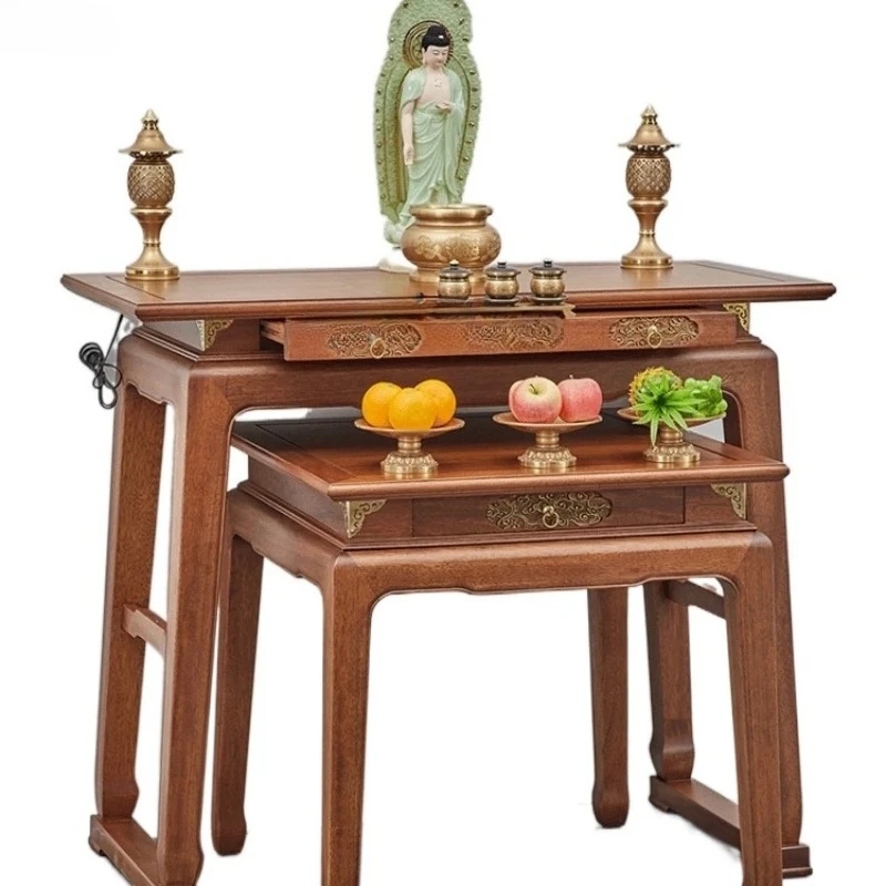 

Altar Buddha Shrine Household Solid Wood Shrine Altar Guanyin Altar Buddha Shrine God of Wealth Tribute Table