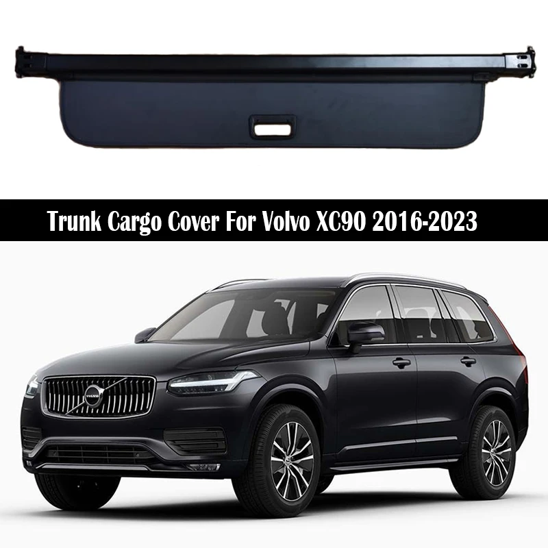 

Trunk Cargo Cover For Volvo XC90 2016-2023 Security Shield Rear Luggage Curtain Retractable Partition Privacy Car Accessories