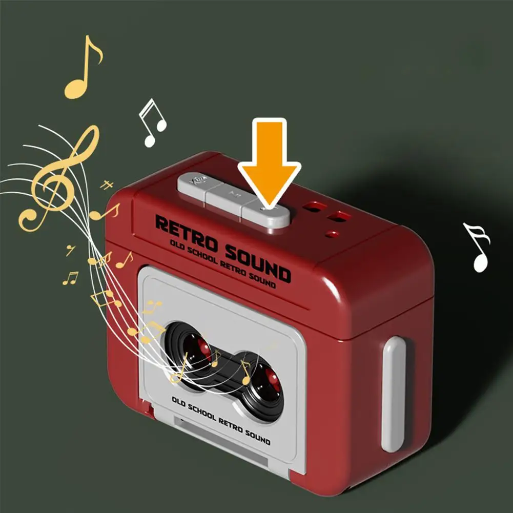 Vintage Tape Recorder Couple Gift Keychain Mini Recordable Mini Retro Cassette Recorder Classic Fun Red And Blue Couple Gifts
