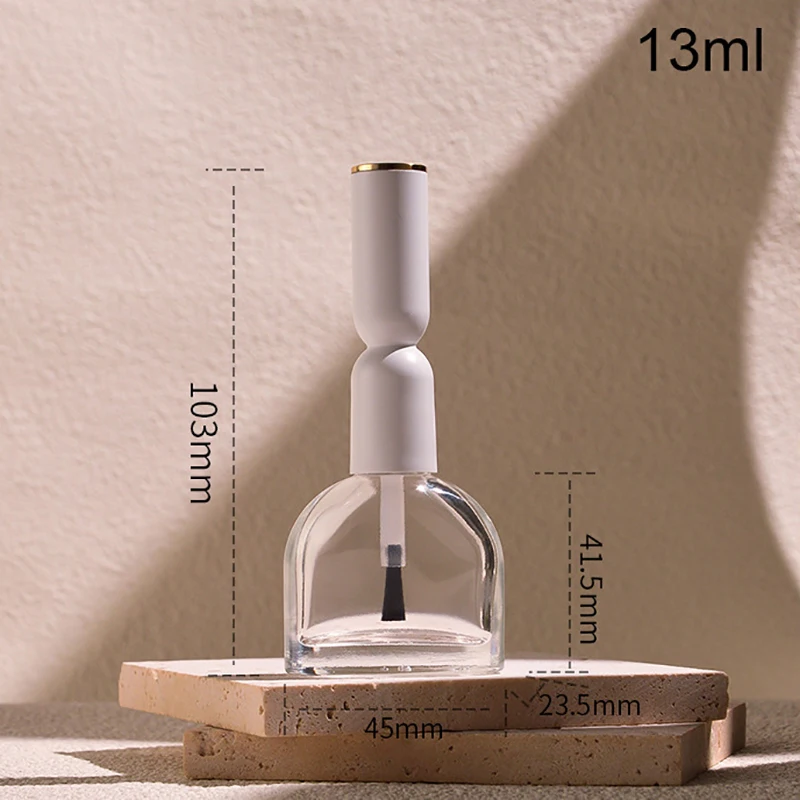 13 مللي زجاجة صغيرة لطلاء الأظافر الزجاجية مع فرش حاوية تعبئة هلام الأظافر الفارغة إعادة الملء وعاء التجميل مانيكير النفط الاستغناء
