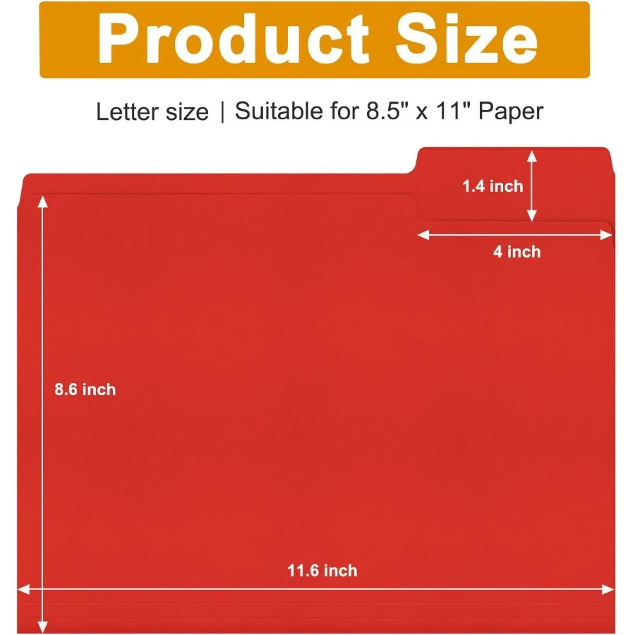 Folder File ViVin Muat Kertas Ukuran Letter 8,5 x 11 dengan Tab 1/3-Cut, 36 Pack, Warna Manilla, Sempurna untuk Rumah dan Kantor