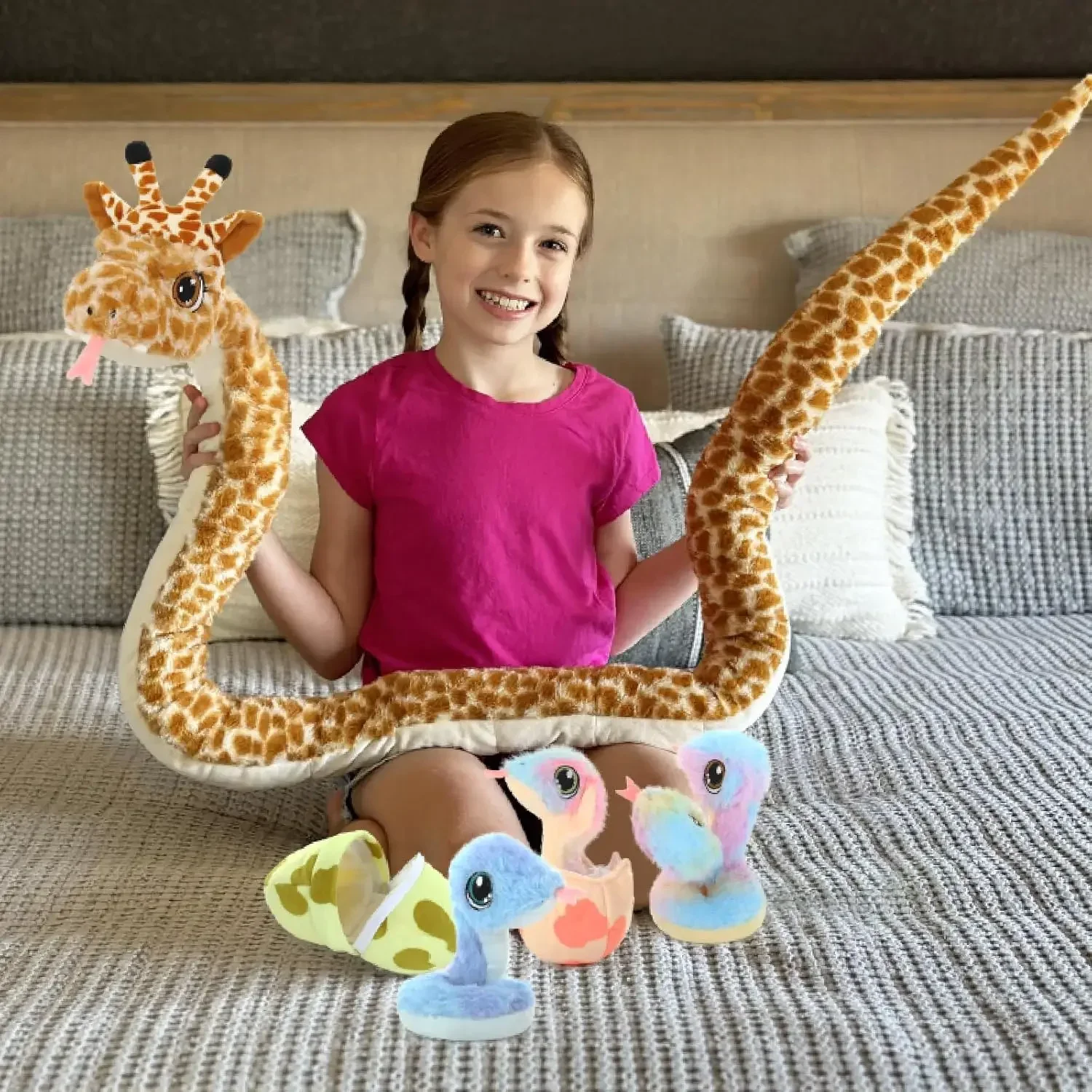 

MorisMos Giant Snake Stuffed Animal Mommy Stuffed Snake with Babies,Egg Plushies, Big Boa Constrictor Stuffed Animal