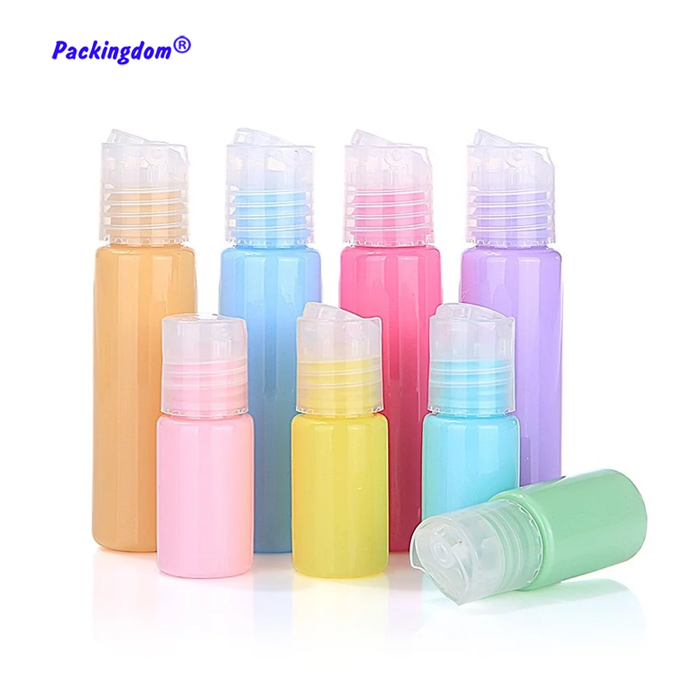 

100pcs Travel Bottle Refillable Packaging Disk Top Cap Mini Empty Bottles Makeup Container Macaron Cosmetic Tube Cute 10ml 30ml