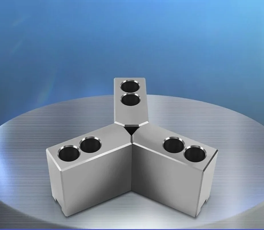 3 Jaws Hydraulic Oil Pressure Soft Jaws 5 6 8 10 Inch 120° Thickened Widened for CNC Lathe Spare Parts