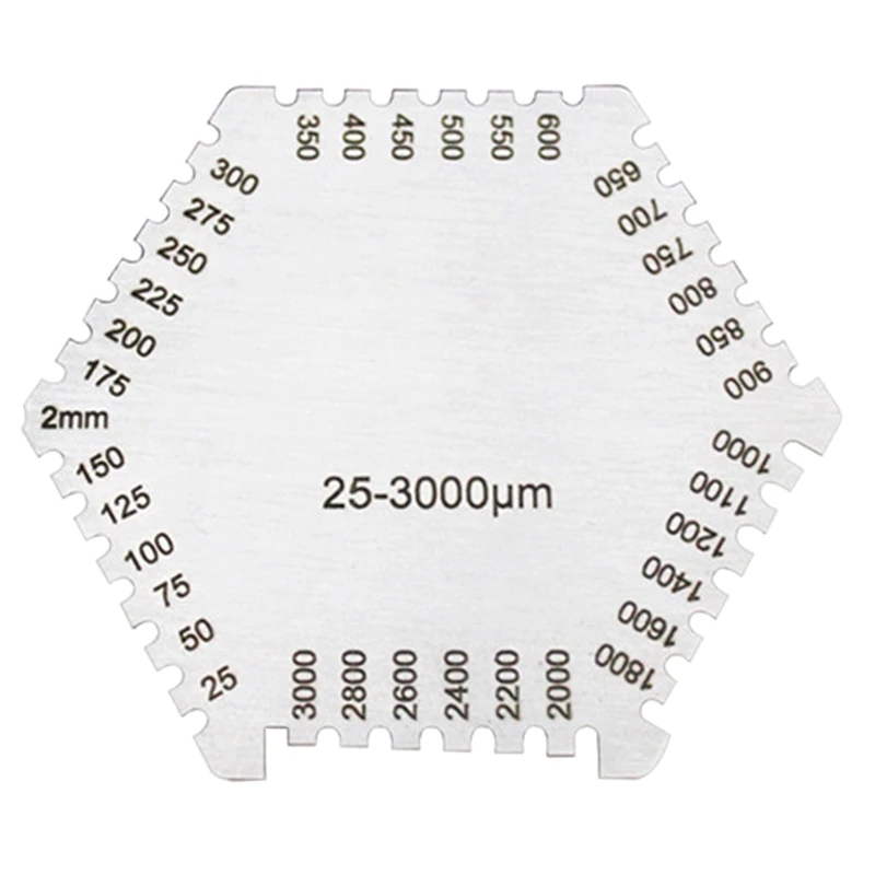 2/1mm 25-3000um Wet Film Thickness Gauge High Hexagon Wet Film Comb