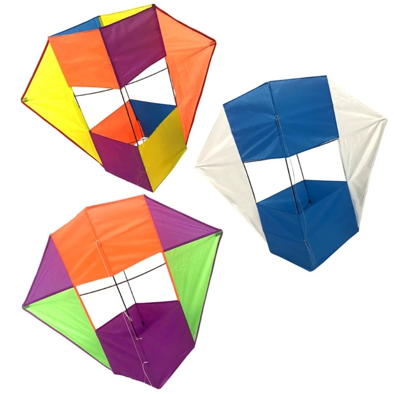 Colorful Cube Box Shape Kite Convenient Flying for Outdoor Children Beginners