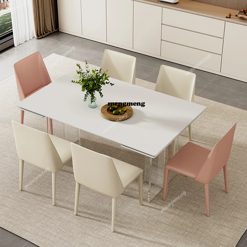 

Romantic Comfortable Dining Table Cream Wind Light Luxury Aesthetics Designer Restaurant Table Unusual Mesas De Jantar Furniture