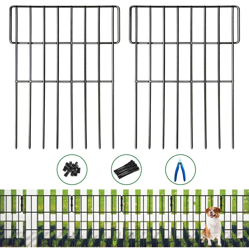 

25 Pack Animal Barrier, 1.52in Spike Spacing 27ft(L) x 17in(H) Rustproof Metal Defense Fence Border, Dog Fences