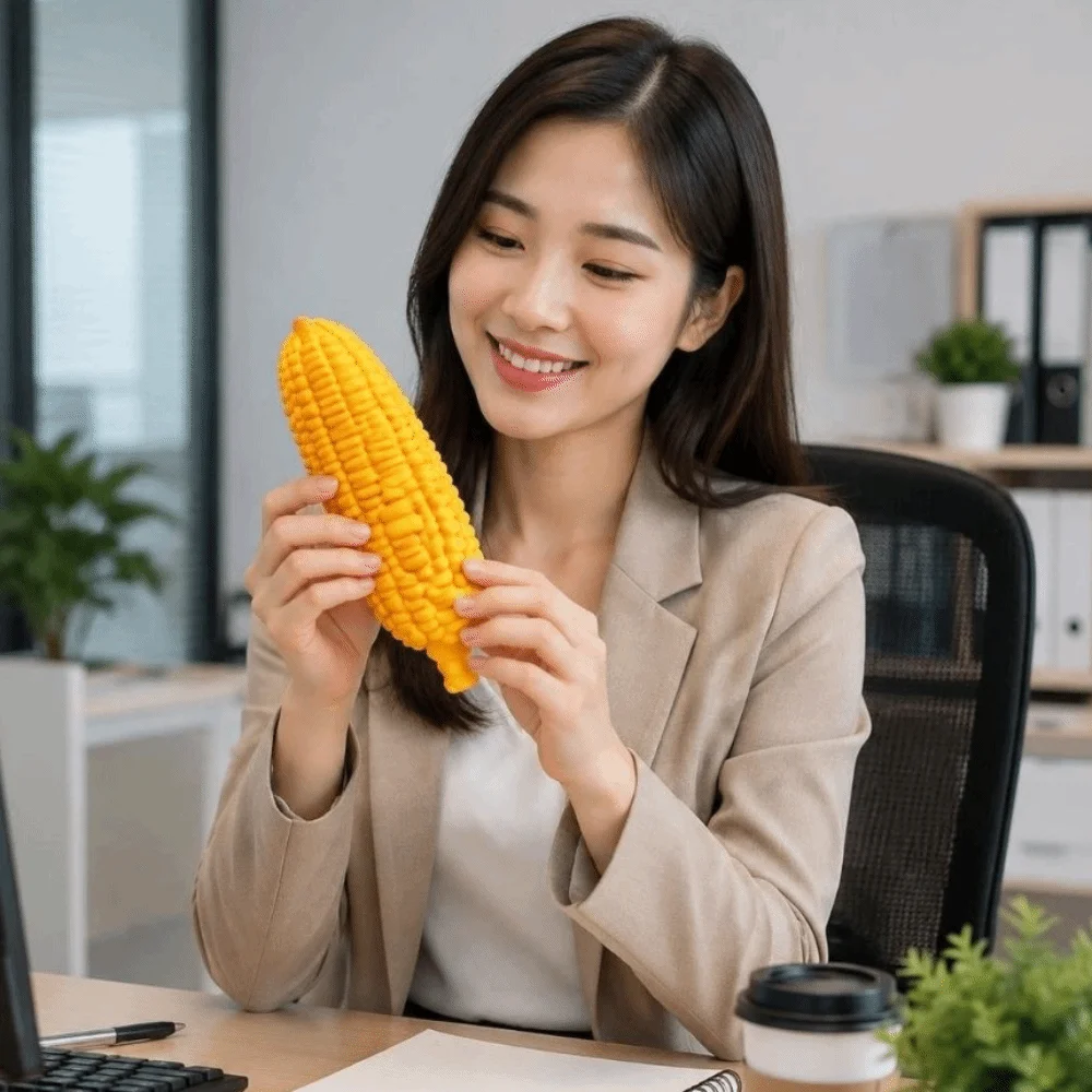 Crunchy Simulated Grilled Corn Squeeze Sound Effects Hand Relax Corn Squeeze Comfortable Soft Slow Rebound Children Student