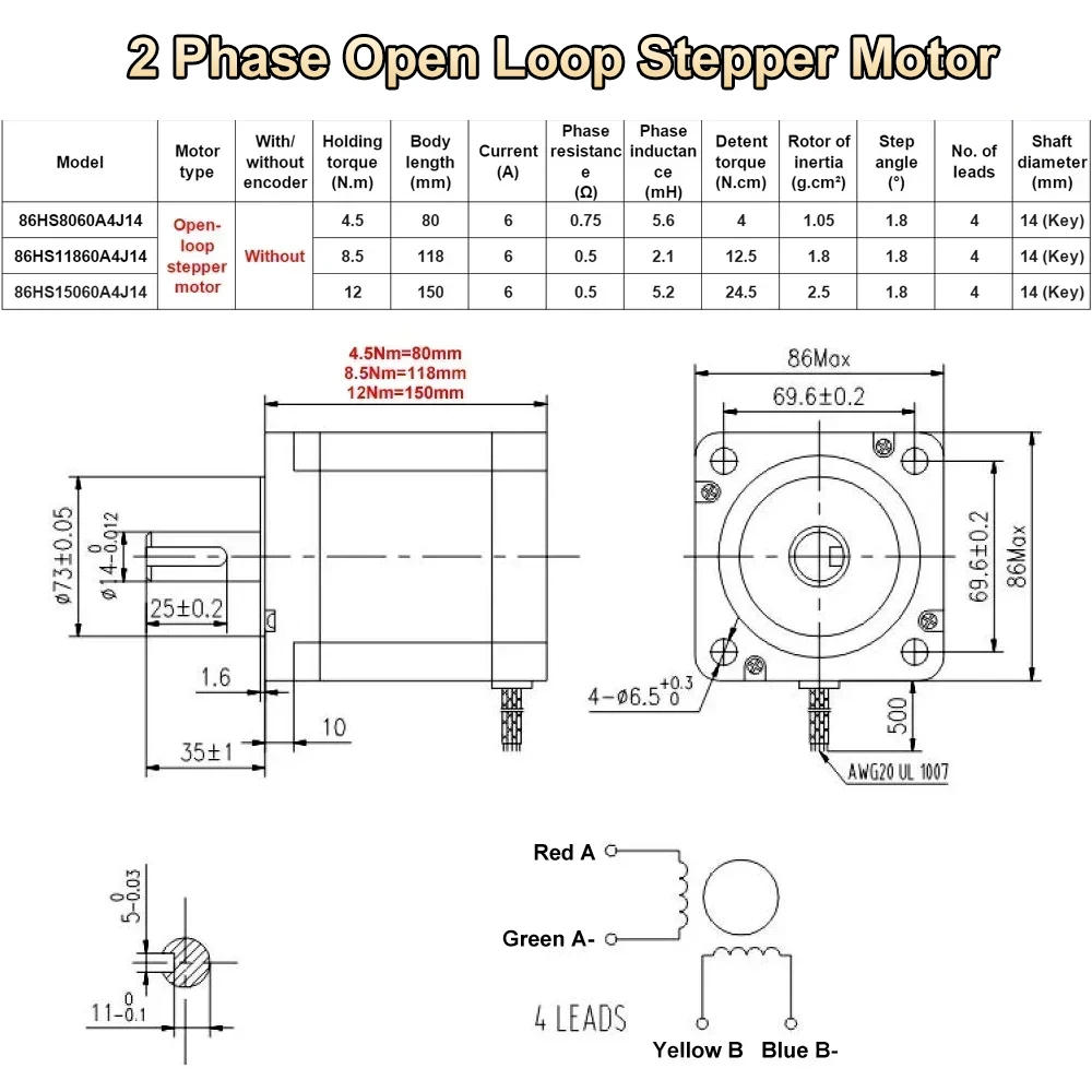 Nema34 86mm Planetary Reducer Kit 2/3PH Encoder Stepper Motor Gearbox 4.5/8.5/12Nm for CNC Laser Cutting/engraving Machine