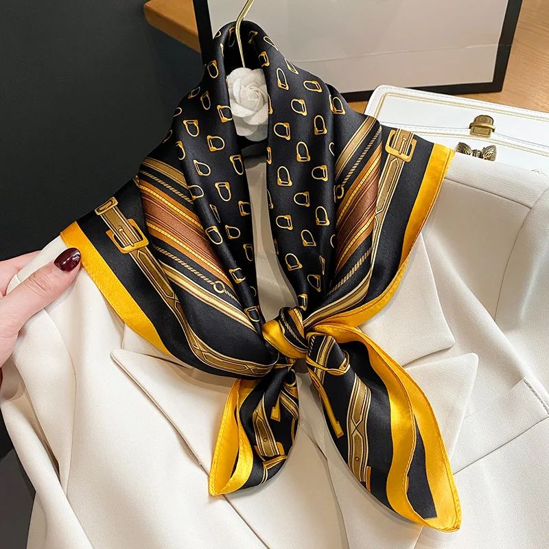 

Luxury 100 % natural silk scarf Women Neck Scarfs 2024 Hair Foulard Kerchief Bandana Shawl Scarves Square Wrap Headband Hijab