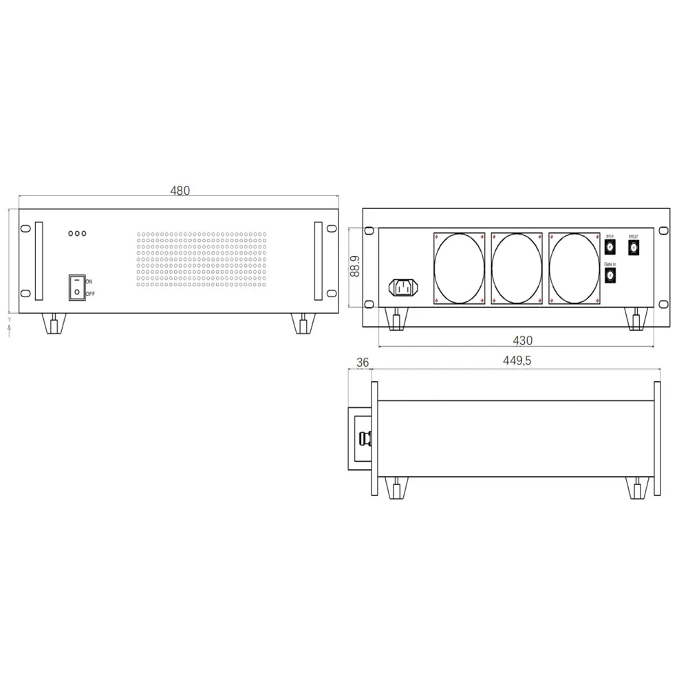 4.4GHz~5.1GHz 300W RF C-band Power Amplifier Module 60dB Gain -4dBm Input Power Radar Satellite Communication Systems SWT