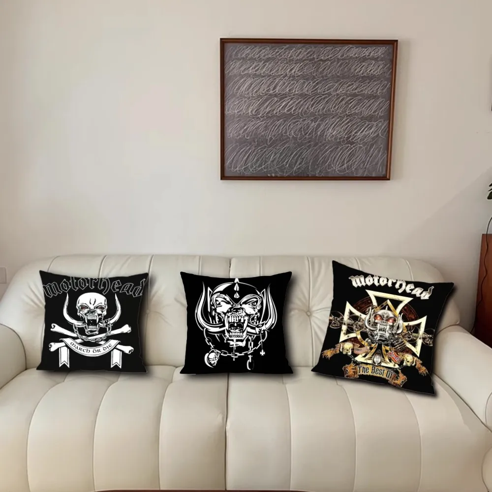 Rock Band  Pillow Case For Sofa Bedroom Living Room Office Bedside Table M-MotorheadS Backrest Cushion Printing Square