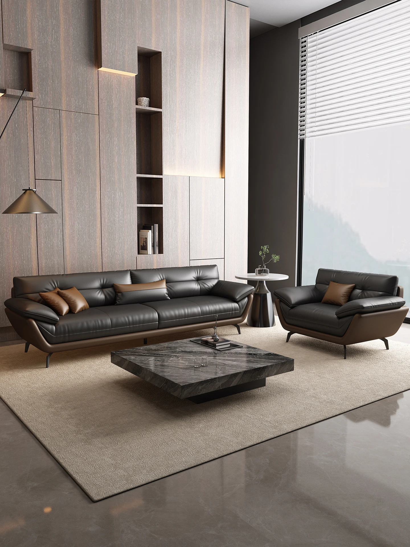 Office Sofa Business Reception Visitor Negotiation Office Rest Area VIP Room Three-person Sofa Coffee Table Combination