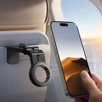 Magnetic Airplane Phone Holder Travel Essentials Flexible Rotation Hands-Free Airplane Phone Mount For IPhone 15 Pro Max