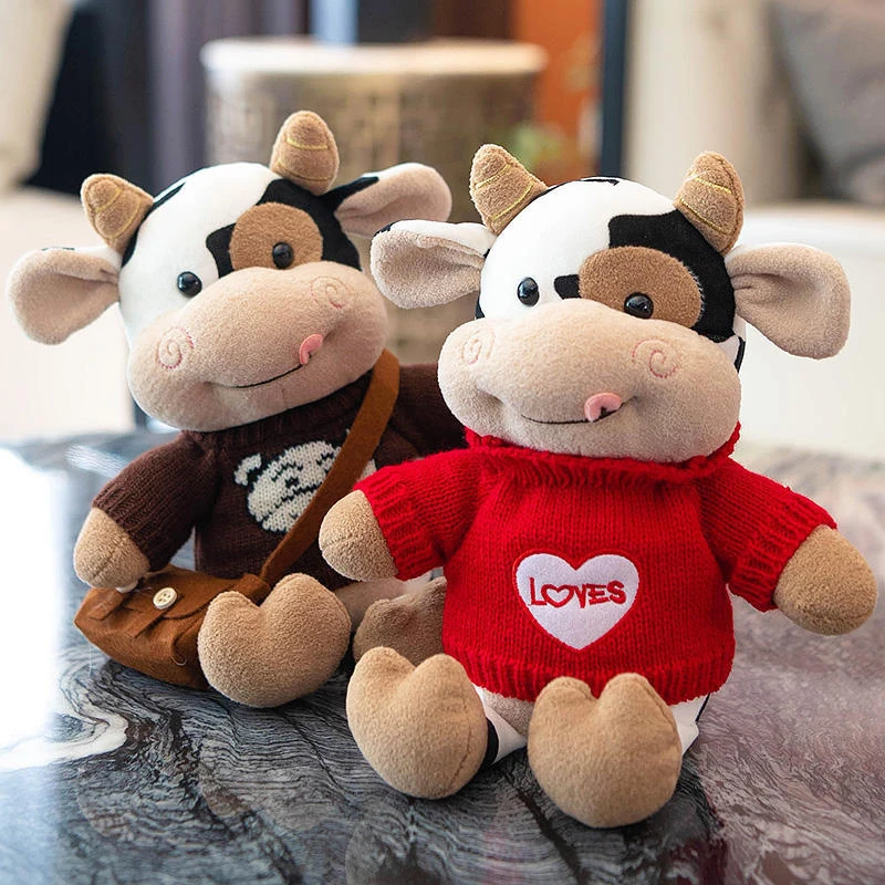 1PC Children's Toys Gifts Cute Cow Plush Toy Rag Doll For Girlfriend Pillow Plushie Stuffed Animal DIY Decoration