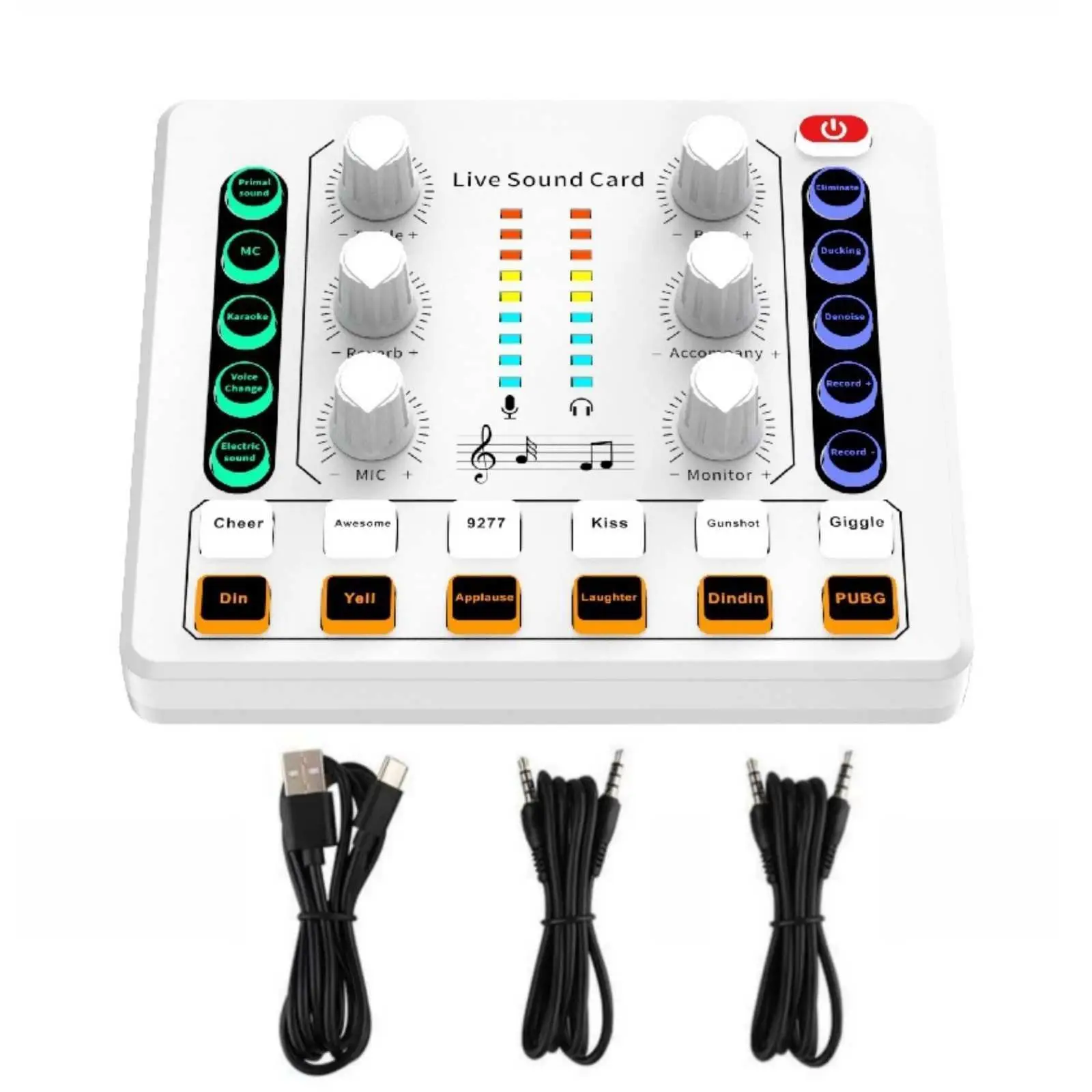 Bluetooth Audio Mixer Live Sound Card Effects and Voice Changer Noise Reduction For Live Streaming/Podcasting/Gaming Accessories
