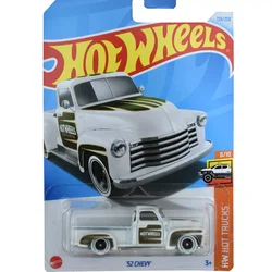 Genuine Hot Wheels 1:64 Alloy Models Car White and Gold 52 Chevy Hw Hot Truck Pick Up Toys for Boys Collector Automobile Present