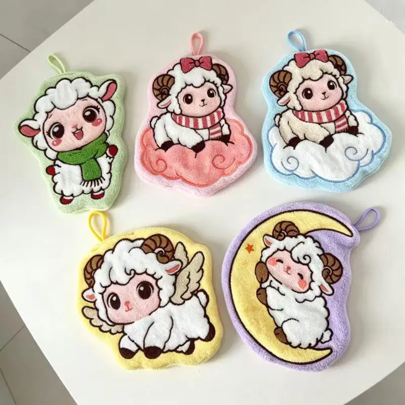 Sheep Shaped Hand Towel Handkerchief Kitchen Towels Super Absorbent Towel Hanging Cleaning Cloth Bathroom Kitchen Accessories - view 4