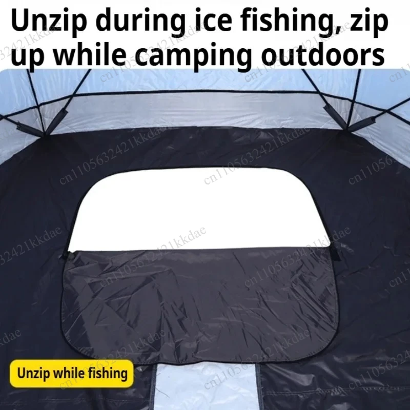 Outdoor Camping Supplies Thickened Winter Fishing Tents Oxford Cloth Windproof Warm Chimney Opening Tents Multifunctional
