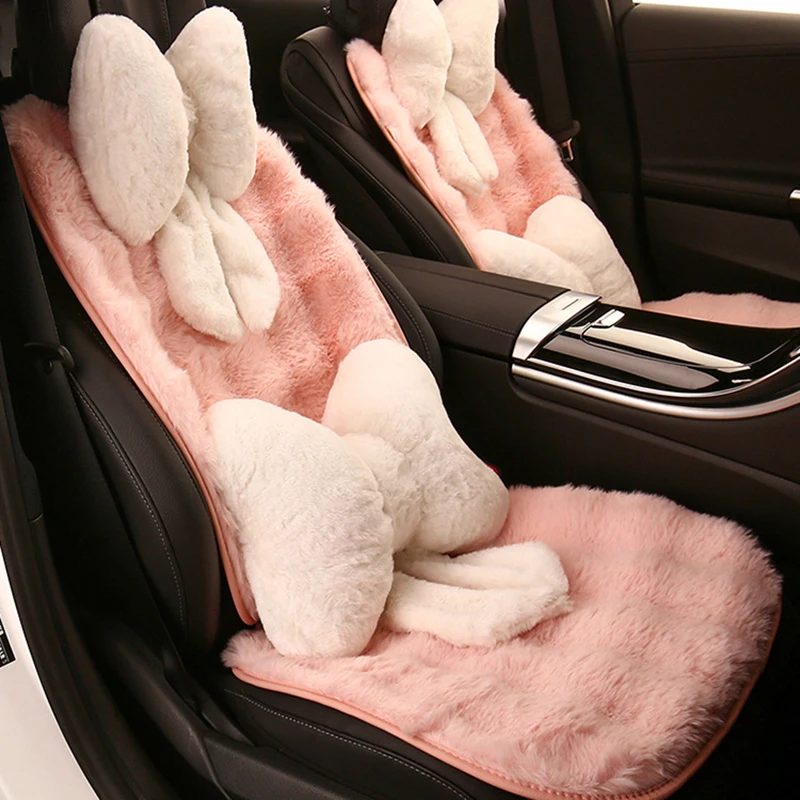 

New Car Seat Covers Full Set Fashion Breathable Soft Plush Warm Car Seat Cushion Pad Decoration Dust Proof Interior Accessories