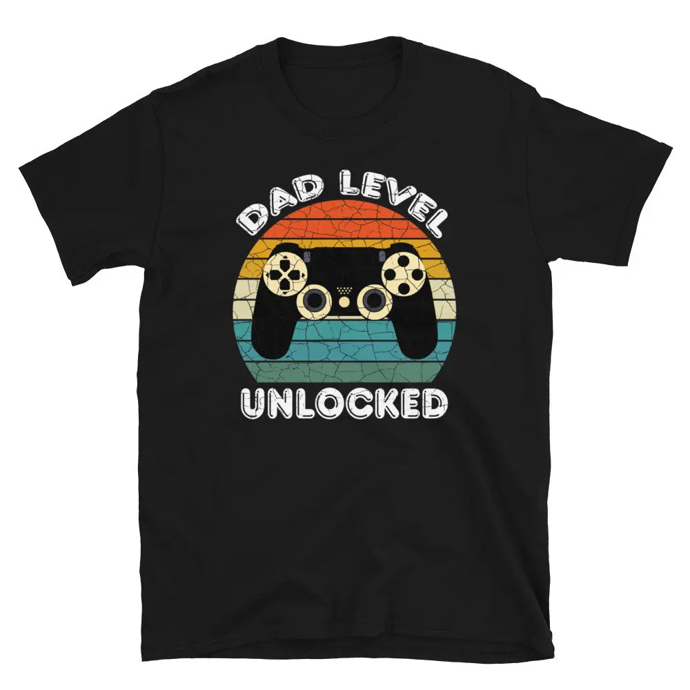 Dad Level Unlocked T Shirt New Fathers Day Baby Announcement Daddy To Be Shirts First Time