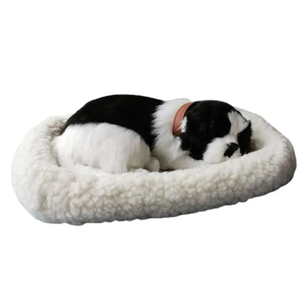 Handicraft Breathing Cat Car Interior Decoration Sleeping Dog Electronic Pet Simulation Animal Stuffed   Ornament