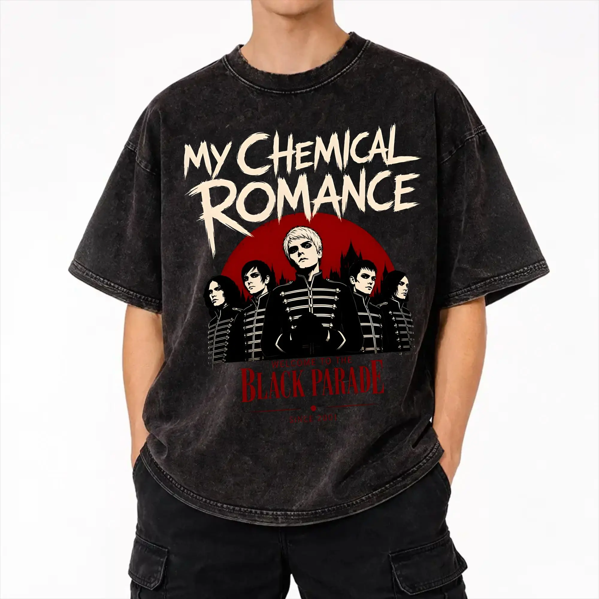 2026 The Black Parade 2026 Music My Chemical Romance mcr Washed T Shirt Outfit Oversize T-Shirt  for Men Women Tee Shirt