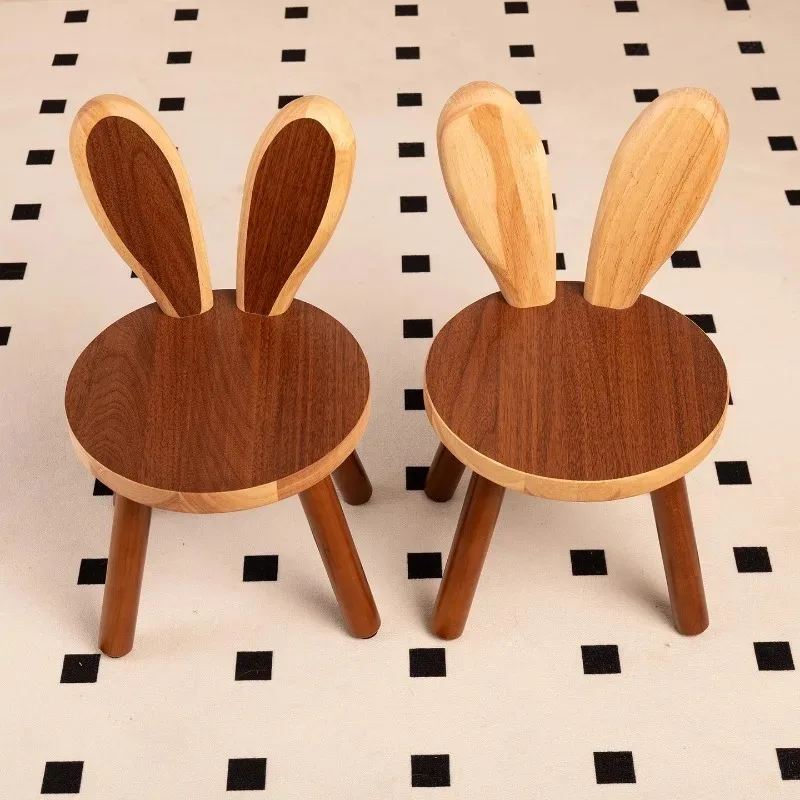 Solid Wood Stools Small Chairs Household Shoe Changing Benches Wooden Benches Round Stools Coffee Tables and Small Low Stools