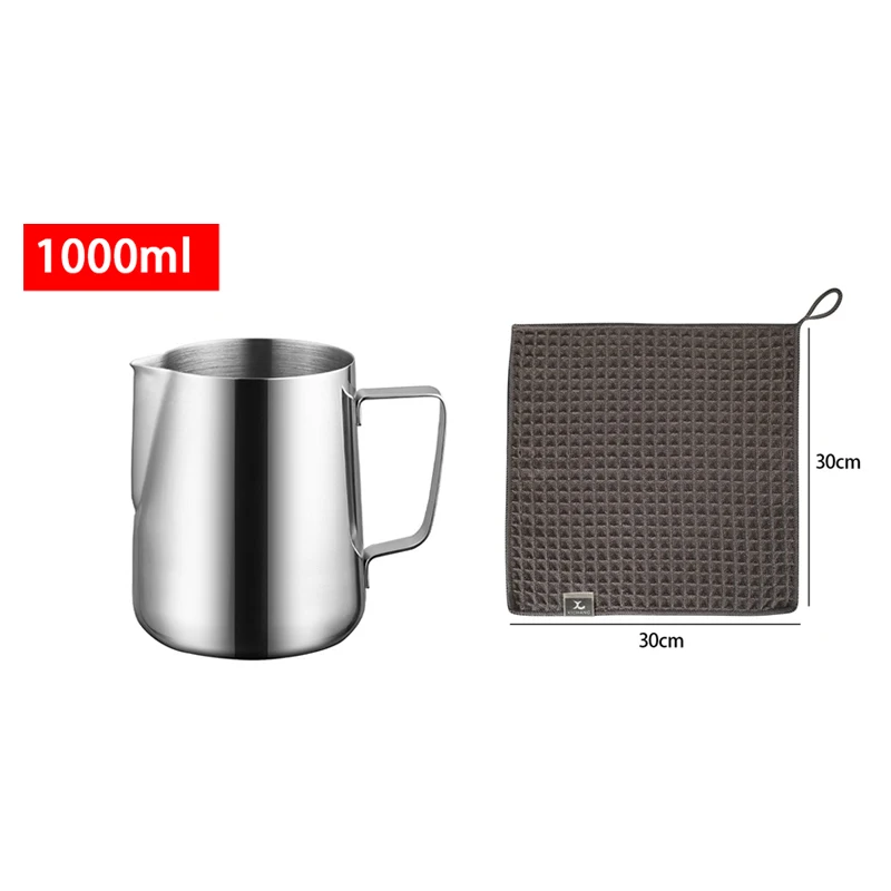 Rvs Melk Opschuimen Werper 350/600/1000 ml Cup Kruik Barista Koffie Latte Cappuccino Espresso Melk Creamer KFLHB01